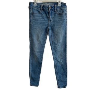 American Eagle Super Stretch X Jeggings Blue Denim Skinny Jeans Size 0